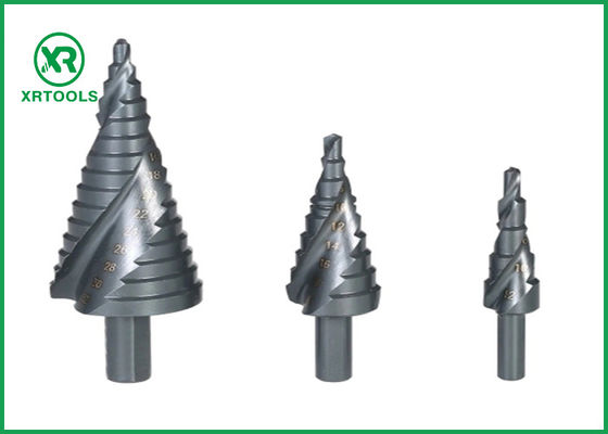 ซื้อ เมตริก 3 Flats Shank HSS Step Drill Bit, Spiral Flute Step Up Drill Bit Chip Breaker การผลิตออนไลน์